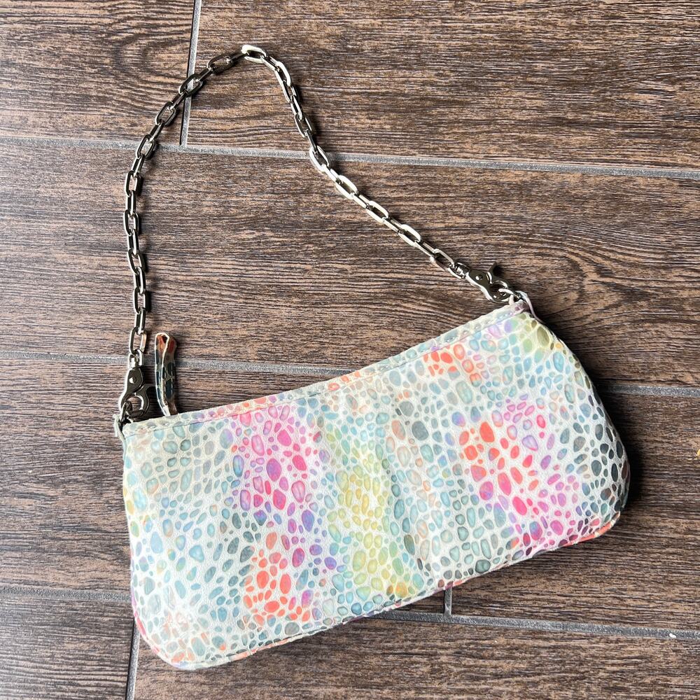 Sondra Robert SR2 Multi Color pastel giraffe print Y2K chain shoulder bag - Picture 4 of 12